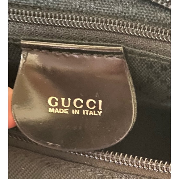 Gucci Handbag with Bamboo Handles. Black Leather & Nylon Canvas - Picture 13 of 14